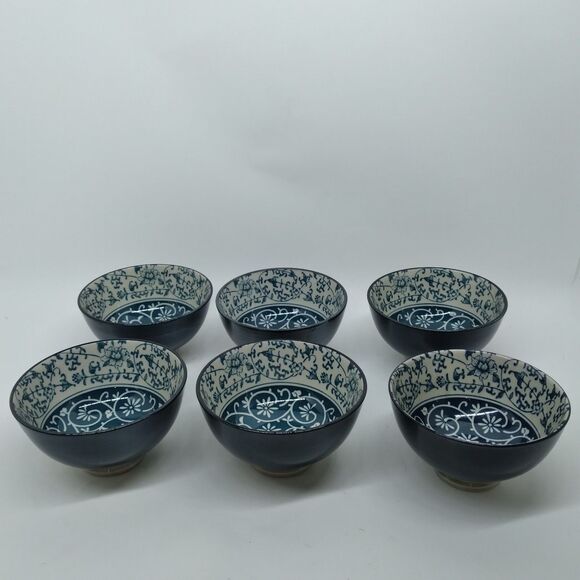 Cheng's Porcelain Footed 5 3/4"D X 2 1/2"H Rice Bowls Set of 6 VGC - Picture 7 of 9